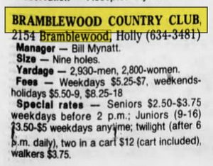Bramblewood Country Club - Apr 11 1985 Ad (newer photo)
